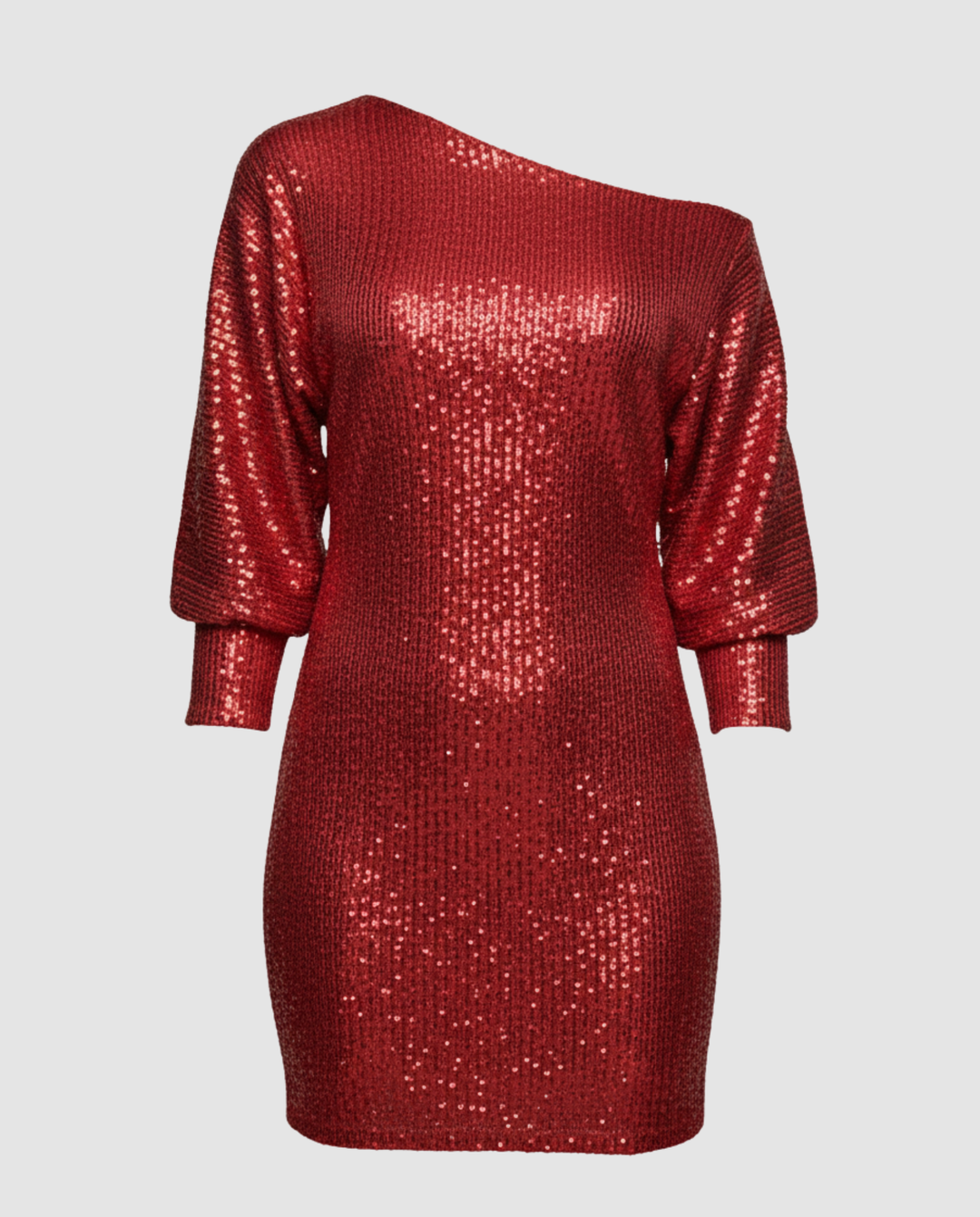 Glänzendes One Shoulder Minikleid | EB