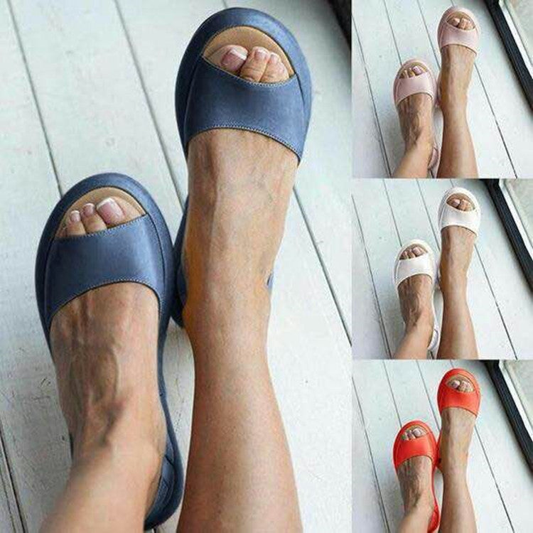 Damen offene Zehentrenner-Sandalen mit ergonomischem Fußbett EB