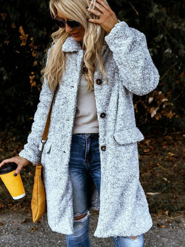 Damen Fleecejacke mit Knopfverschluss und praktischen Taschen EB