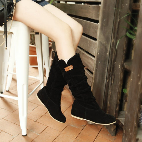 Damen modische Stiefel mit elastischem Schaft und rutschfester Sohle EB