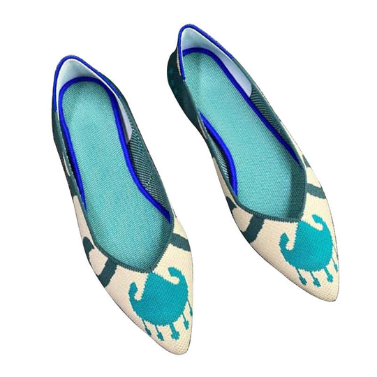 Damen Schicke Textil-Ballerinas mit modischem Mustermix EB