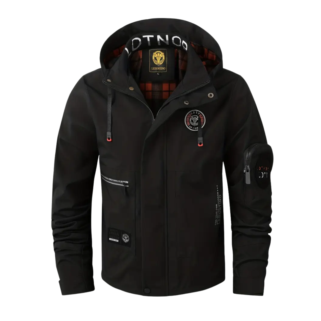 EB | Herren Outdoorjacke waterproof mit Kapuze & kariertem Futter
