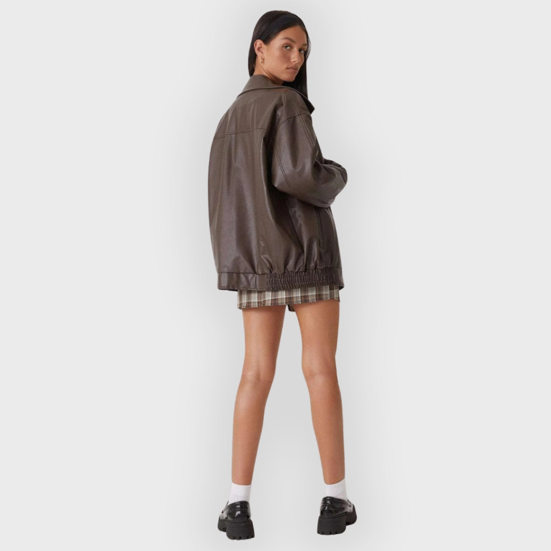 EB | Lockere Lederjacke für den Herbst