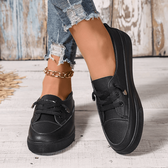 Damen Schnürung Orthopädische Flache Schuhe EB