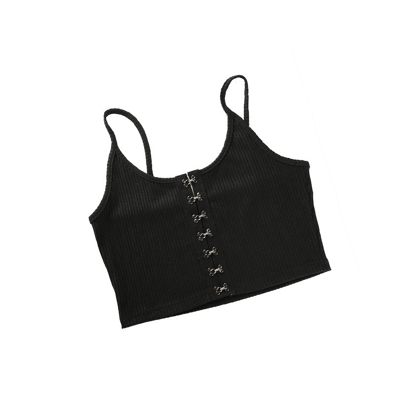 Damen Cropped Top mit Knopfleiste EB