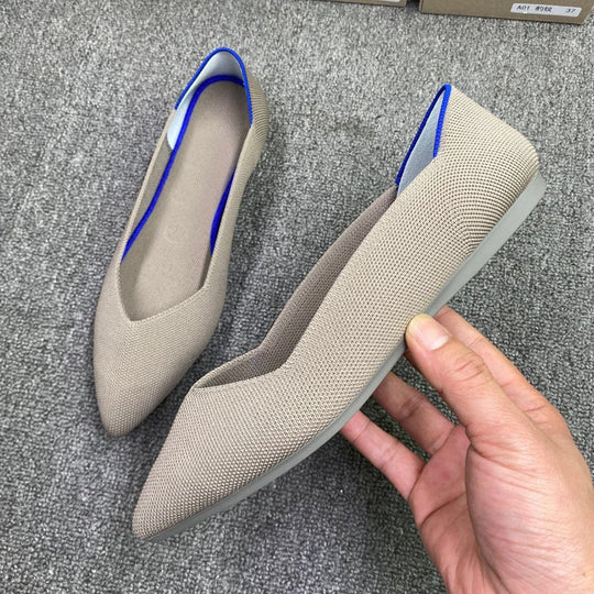 Damen Schicke Textil-Ballerinas mit modischem Mustermix EB