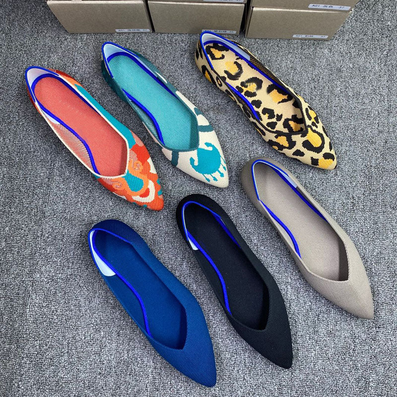 Damen Schicke Textil-Ballerinas mit modischem Mustermix EB