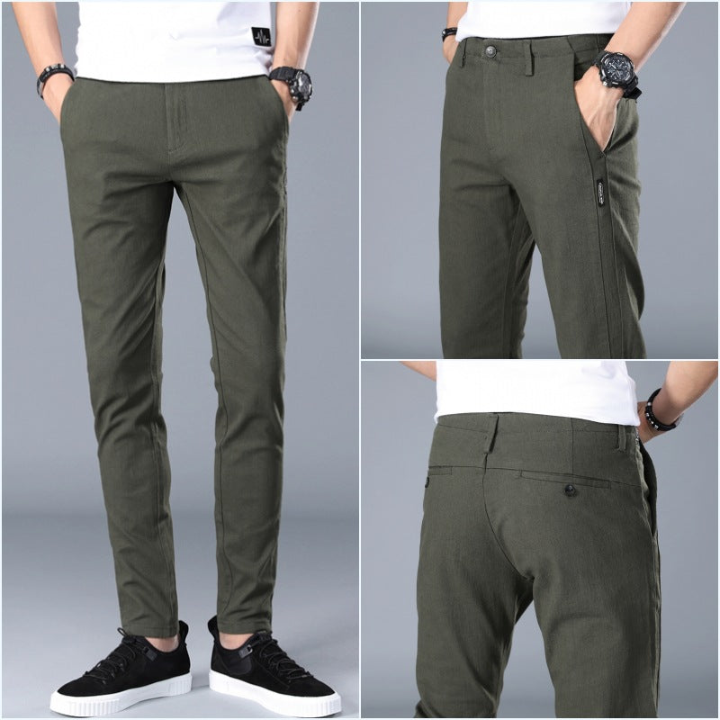 Herren modische Chino-Hose mit schmalem Schnitt und bequemer Passform EB