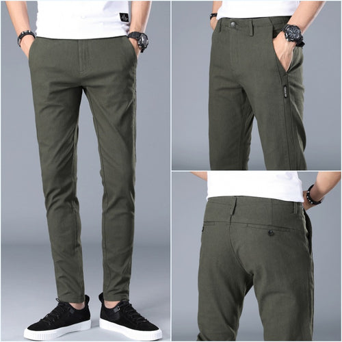 Herren modische Chino-Hose mit schmalem Schnitt und bequemer Passform EB