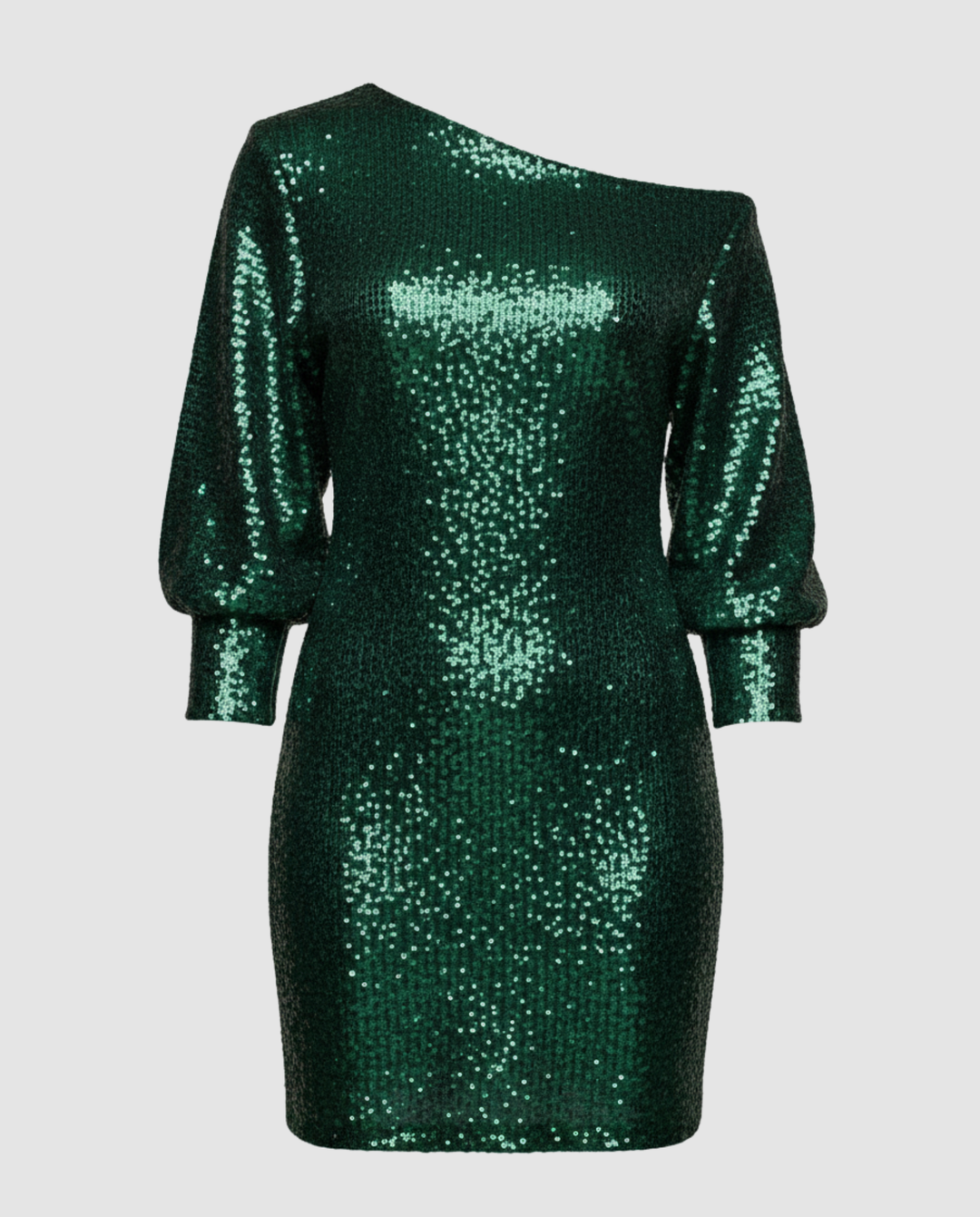 Glänzendes One Shoulder Minikleid | EB