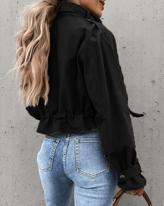 EB | Beschnittene Übergangsjacke für Damen mit Taschen