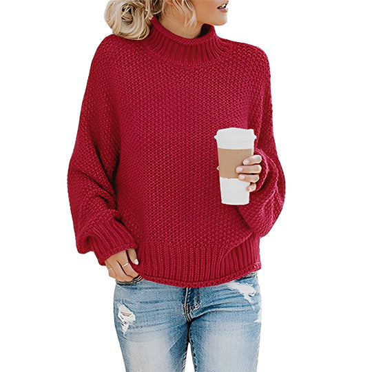 EB | Bequemer Damenpullover mit Hohem Kragen