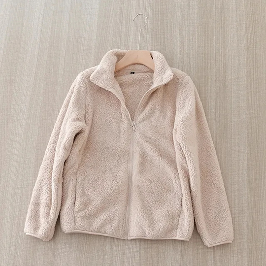 EB | Weiche Sherpa Zip Up Hohe Kragenjacke, Fleeceweste