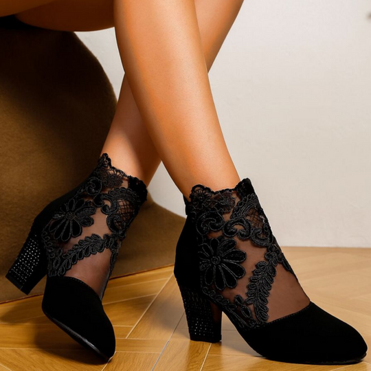EB | Bestickte High-Heel-Stiefel - Trendy Footwear