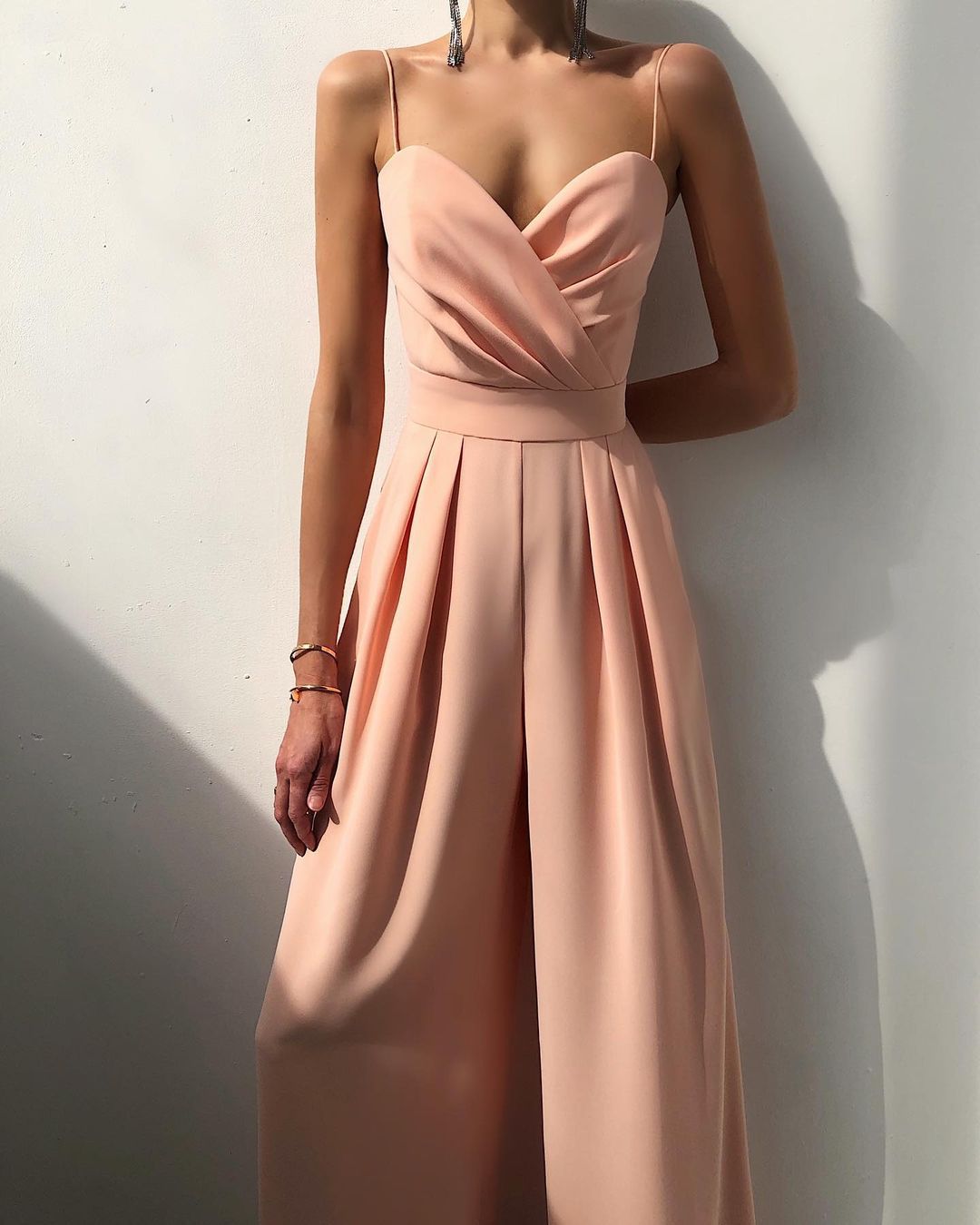 EB | Damen Eleganter Fließender Jumpsuit mit Spaghettibändern für Festliche Anlässe
