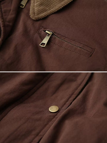 EB | Casual Bomberjacke Cord Kragen Reißverschluss Oberbekleidung