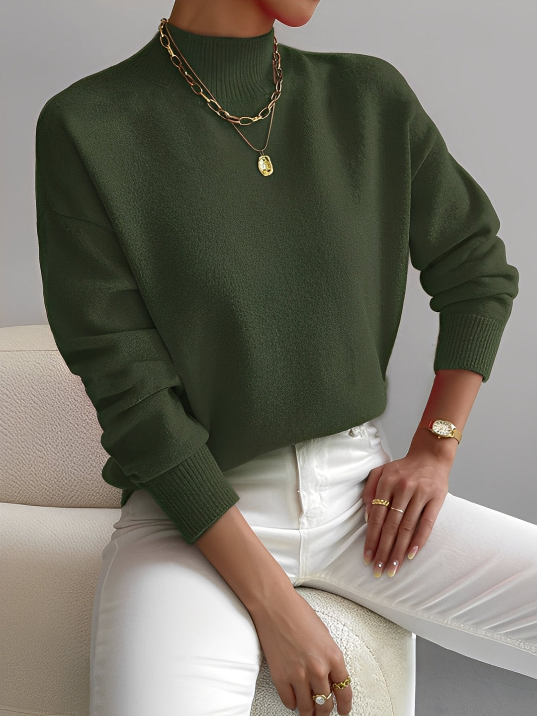 EB | Eleganter Damenpullover mit Stehkragen