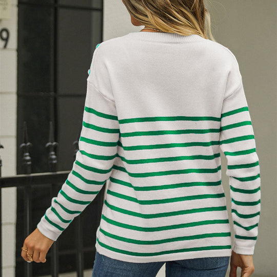 EB | Gestreifter Strickpullover Für Modischen Alltag
