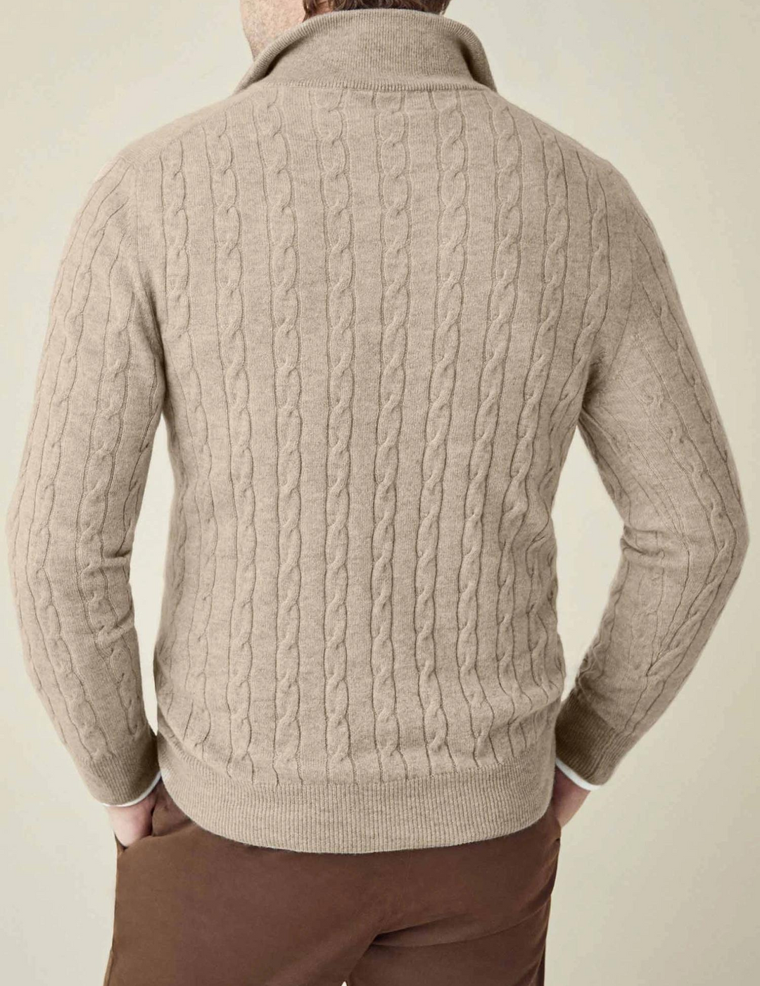 EB | Zopfstrickpullover mit Reißverschluss - Eleganter Business & Freizeitpullover
