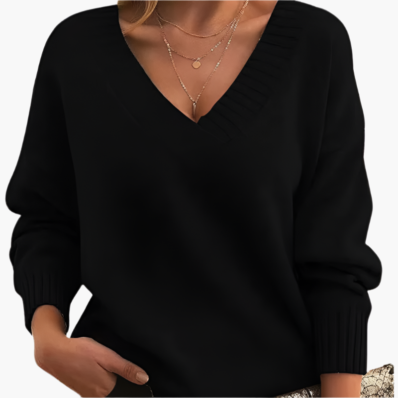 EB | V-Neck Pullover - Elegante Strickpullover Im Oversize-Stil für Alltag & Büro