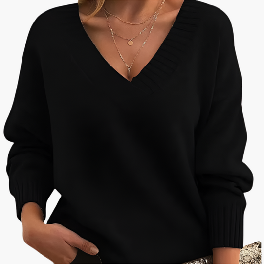 EB | V-Neck Pullover - Elegante Strickpullover Im Oversize-Stil für Alltag & Büro