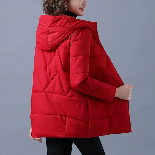 EB | Elegante unifarbene gerippte gesteppte Jacke mit Reißverschluss ideal für Herbst/Winter