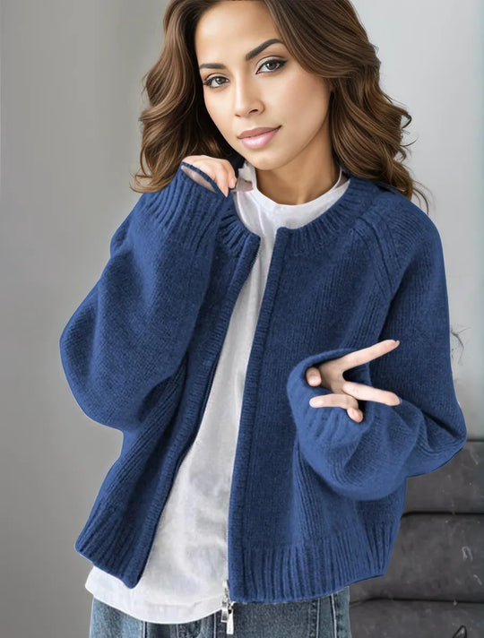 EB | Stilvolle Blaue Strickjacke für Frauen