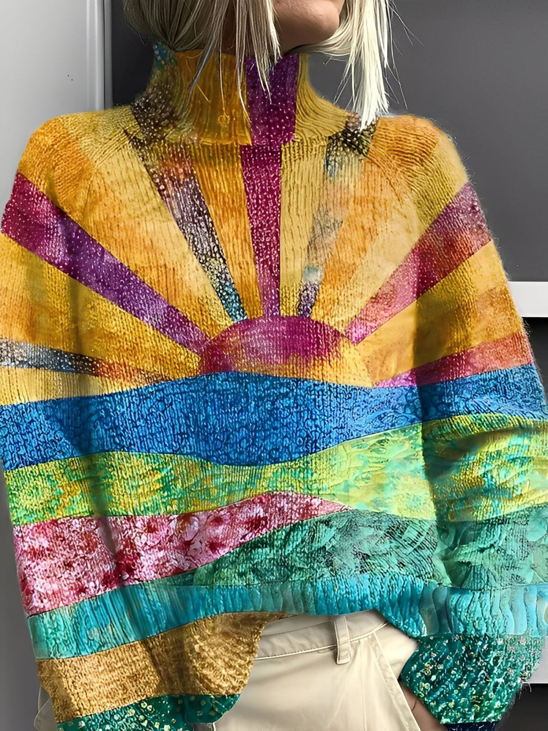 EB | Moderne, Lebendige Damen-Rollkragenpullover