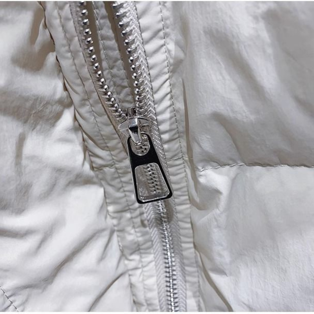 EB | Übergroße Damen Pufferjacke mit Hohem Kragen und Reißverschluss