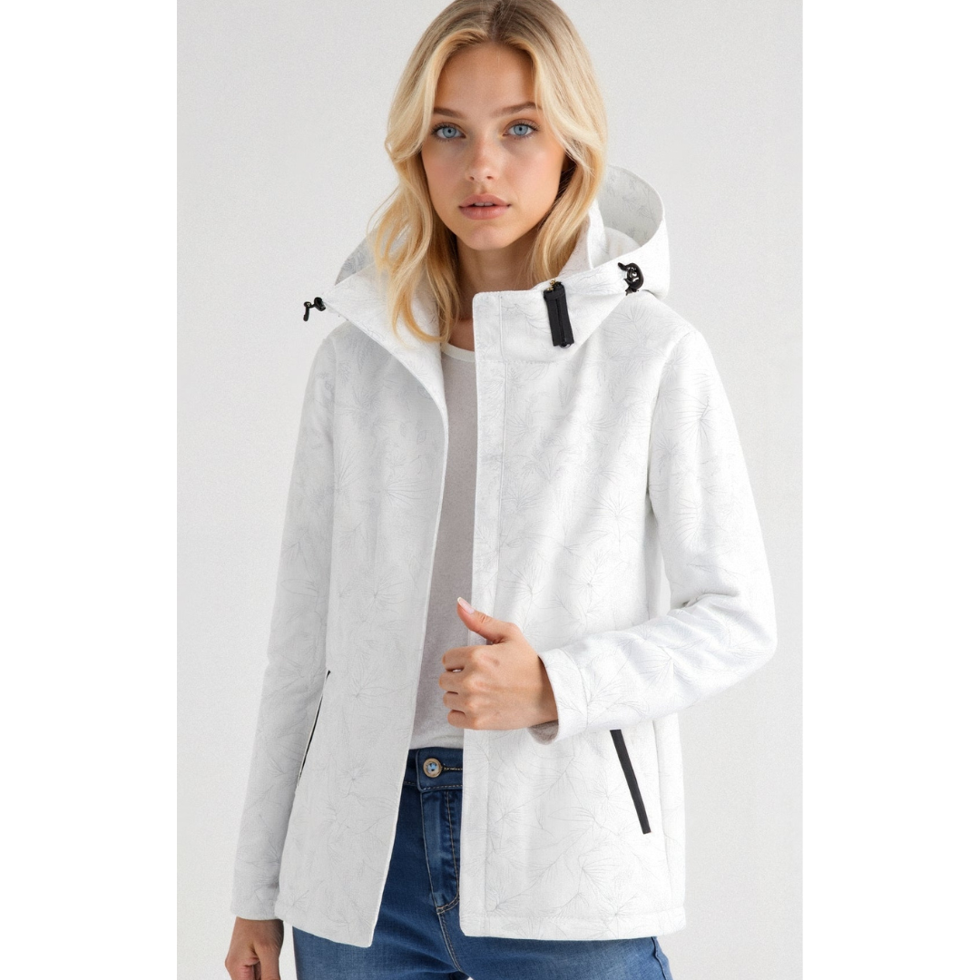 EB | Gedruckt Reißverschluss Winter Jacke - Kapuze