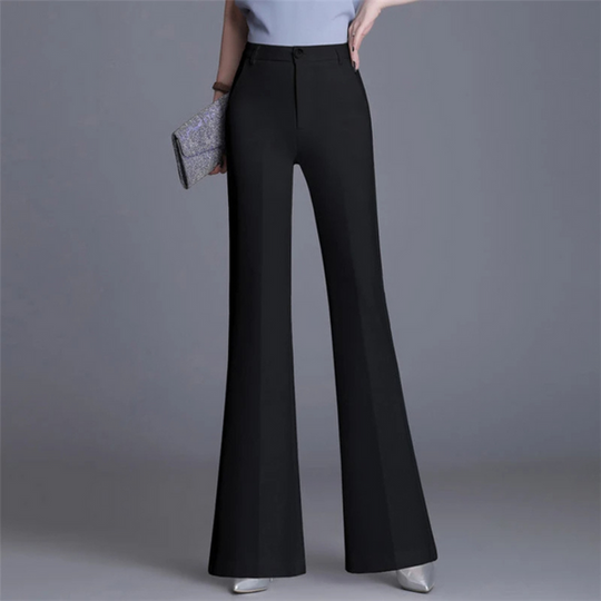 EB | Elegante Enganliegende Hohe Taille Flared Hosen