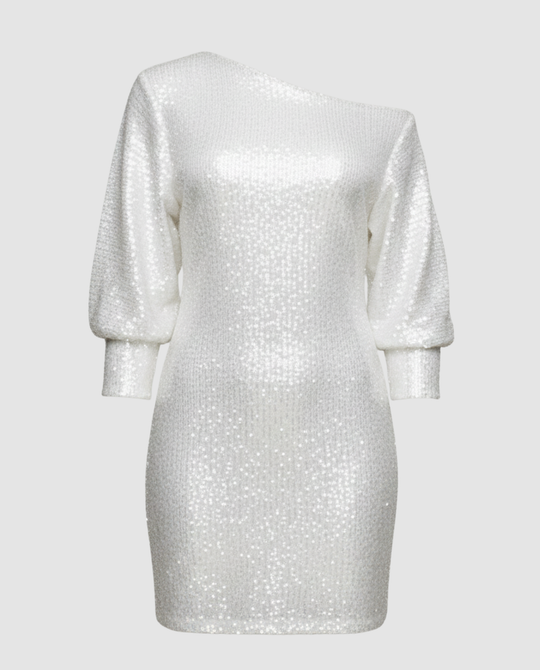 Glänzendes One Shoulder Minikleid | EB