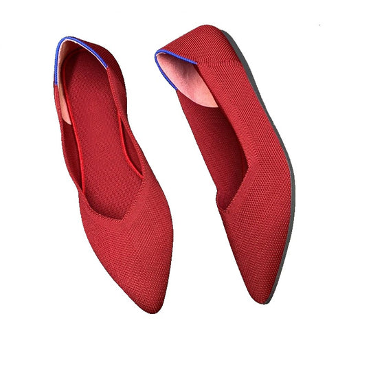 Damen Elegante spitz zulaufende Ballerinas mit modischem Akzent EB