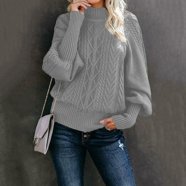EB | Pullover - Frauen Herbst Kabelstrick Pullover