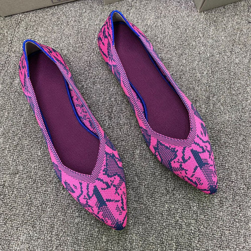 Damen Ballerinas mit auffälligem Schlangenmotiv EB