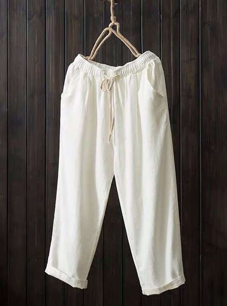 Damen Hose mit elastischem Bund und seitlichen Taschen EB
