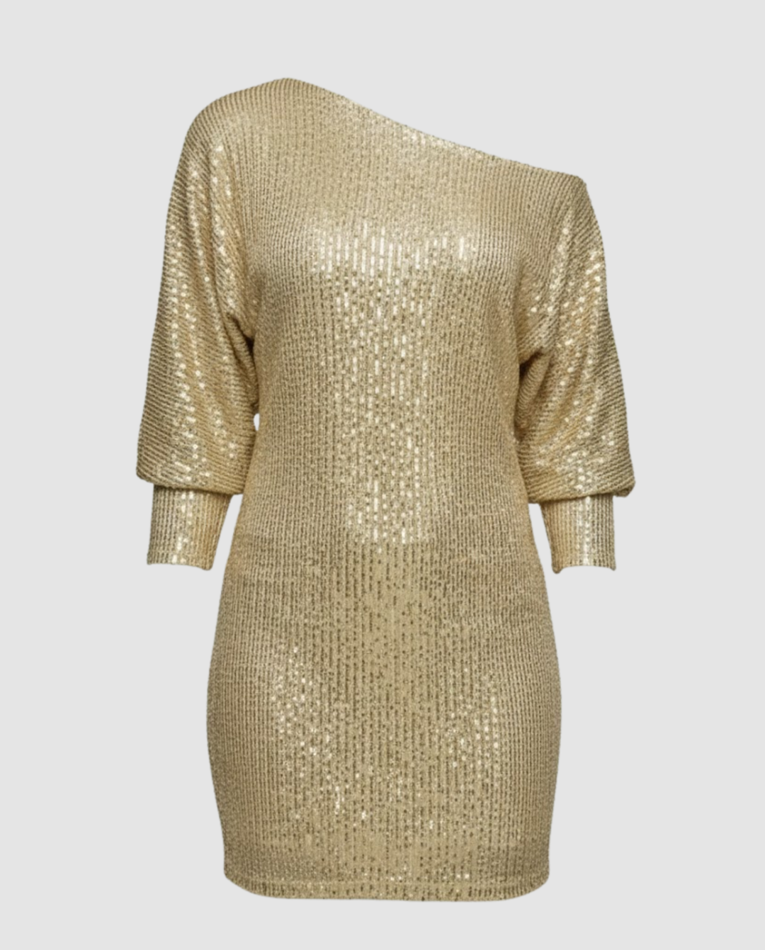 Glänzendes One Shoulder Minikleid | EB