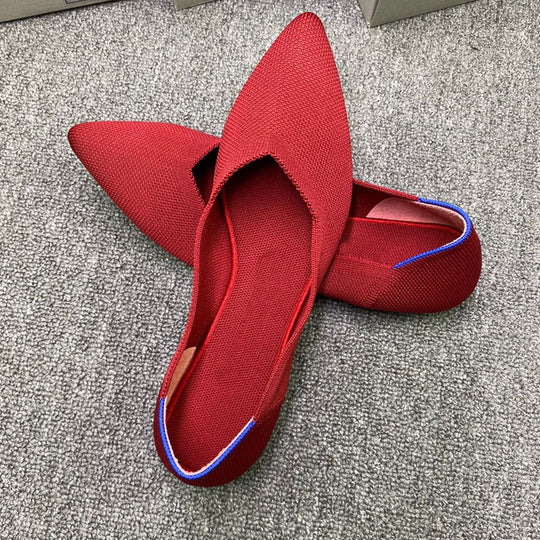 Damen Elegante spitz zulaufende Ballerinas mit modischem Akzent EB
