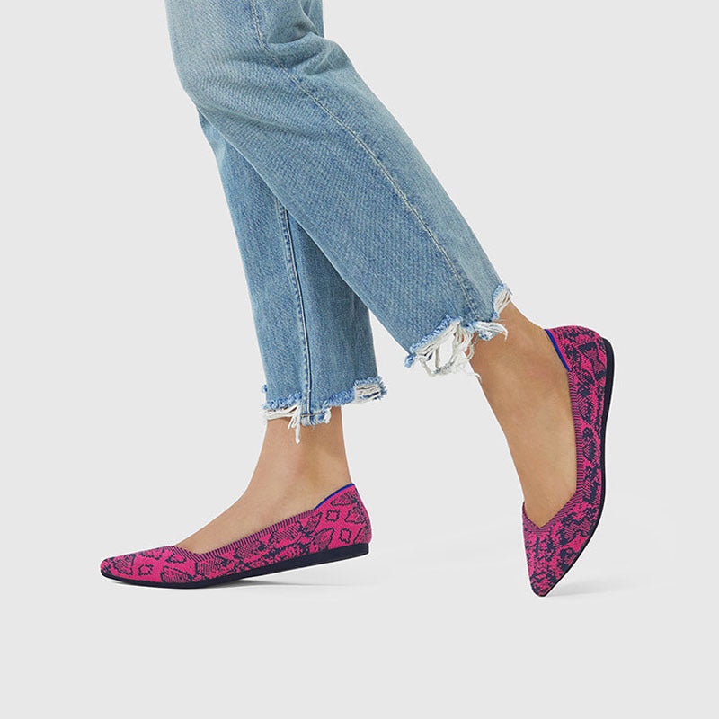 Damen Ballerinas mit auffälligem Schlangenmotiv EB