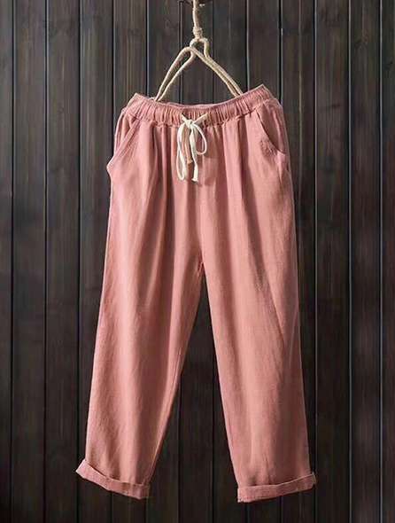 Damen Hose mit elastischem Bund und seitlichen Taschen EB
