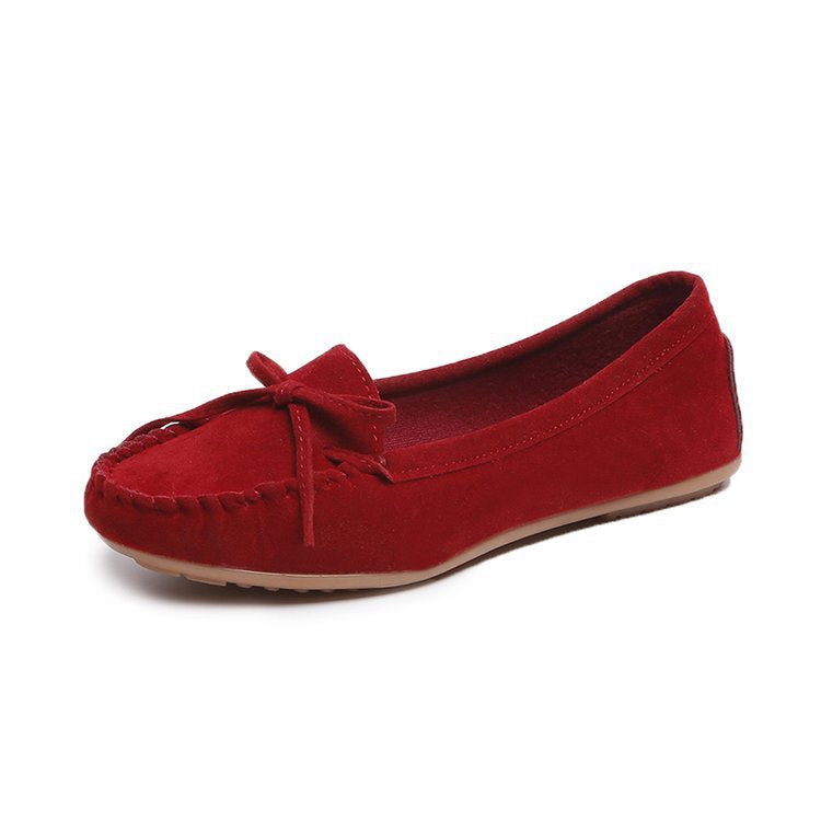 Damen Mokassin-Schuhe aus weichem Wildleder mit dekorativen Schnürdetails EB