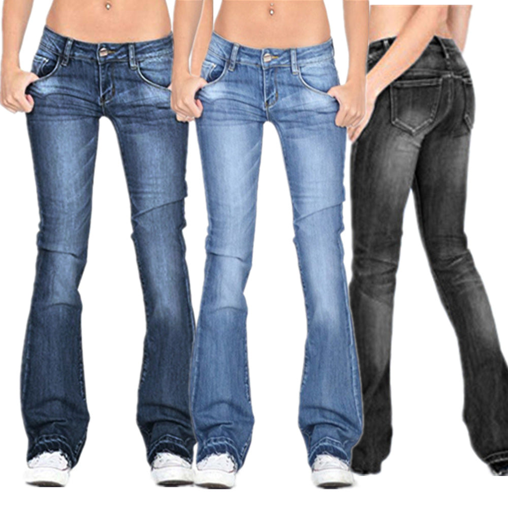 EB | Damen Niedrige Taillierte Schlagjeans