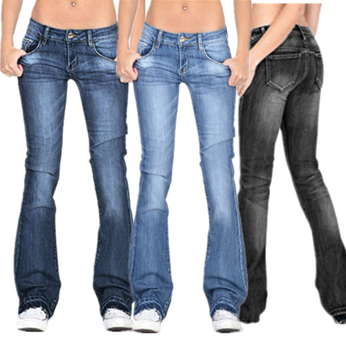EB | Damen Niedrige Taillierte Schlagjeans