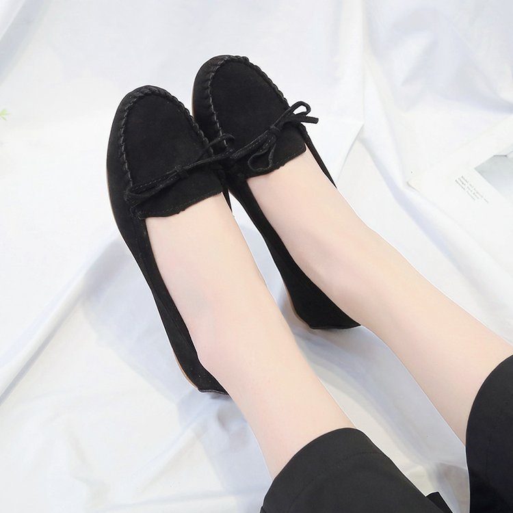 Damen nan femininer Velours‑Schlupfloafer mit handgestepptem Vorderblatt, dekorativer Schleife und gedämpftem Memory‑Fußbett EB
