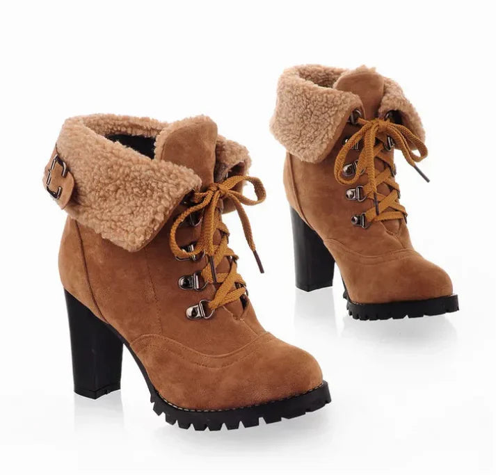 Rika warm lined skating boots with high heel EB