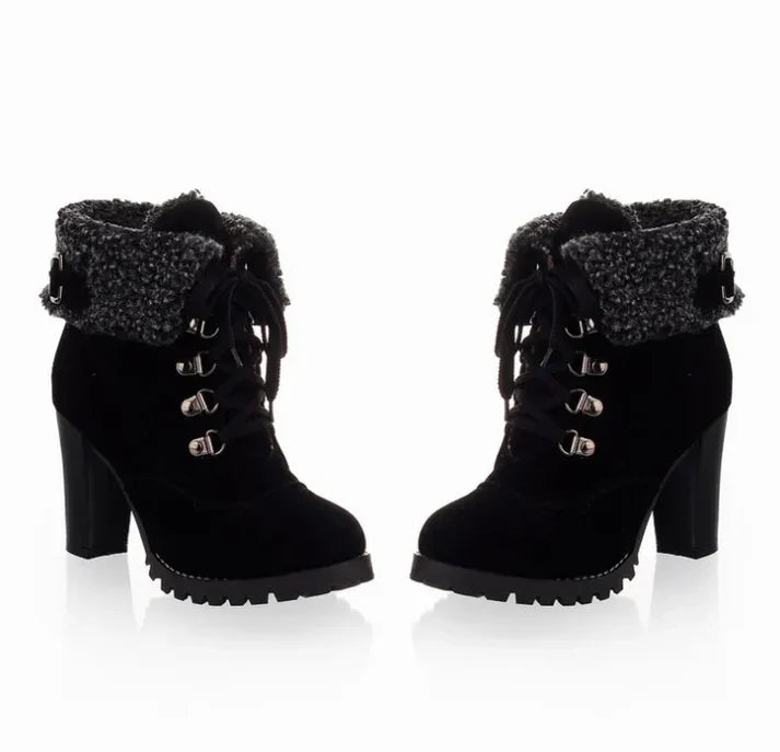 Rika warm lined skating boots with high heel EB
