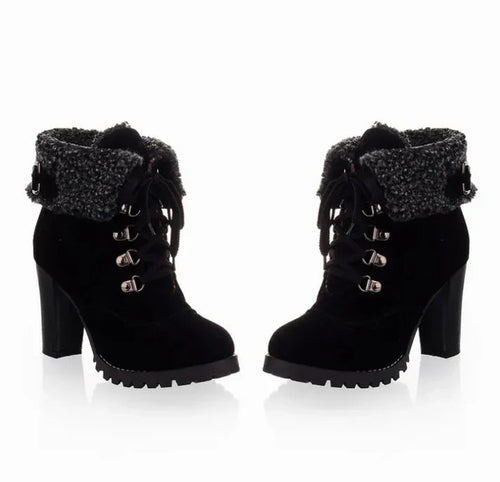 Rika warm lined skating boots with high heel EB