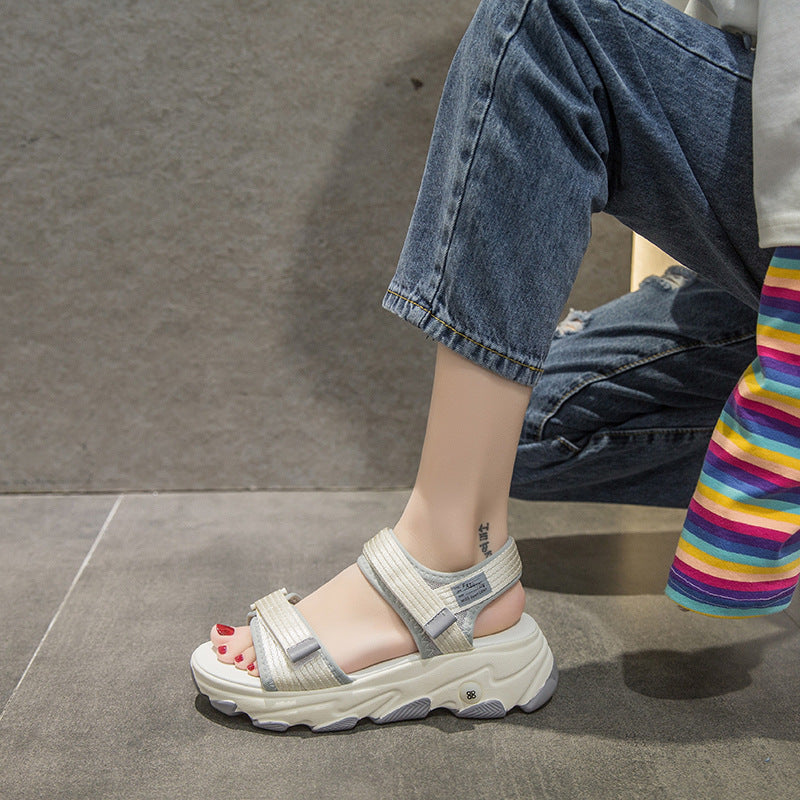 Damen Sportliche Sandalen mit verstellbaren Riemen und dämpfender Sohle EB