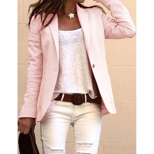 Damen taillierter Blazer mit elegantem Revers EB