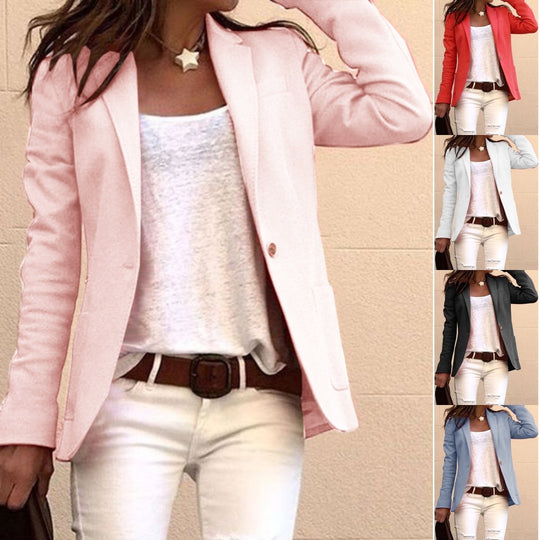 Damen taillierter Blazer mit elegantem Revers EB